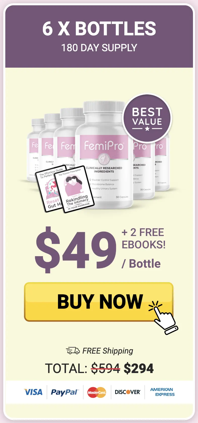 Femipro 6 bottles